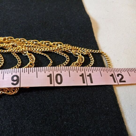 Vintage Coro 8 strand gold tone chain Necklace - Picture 4 of 6